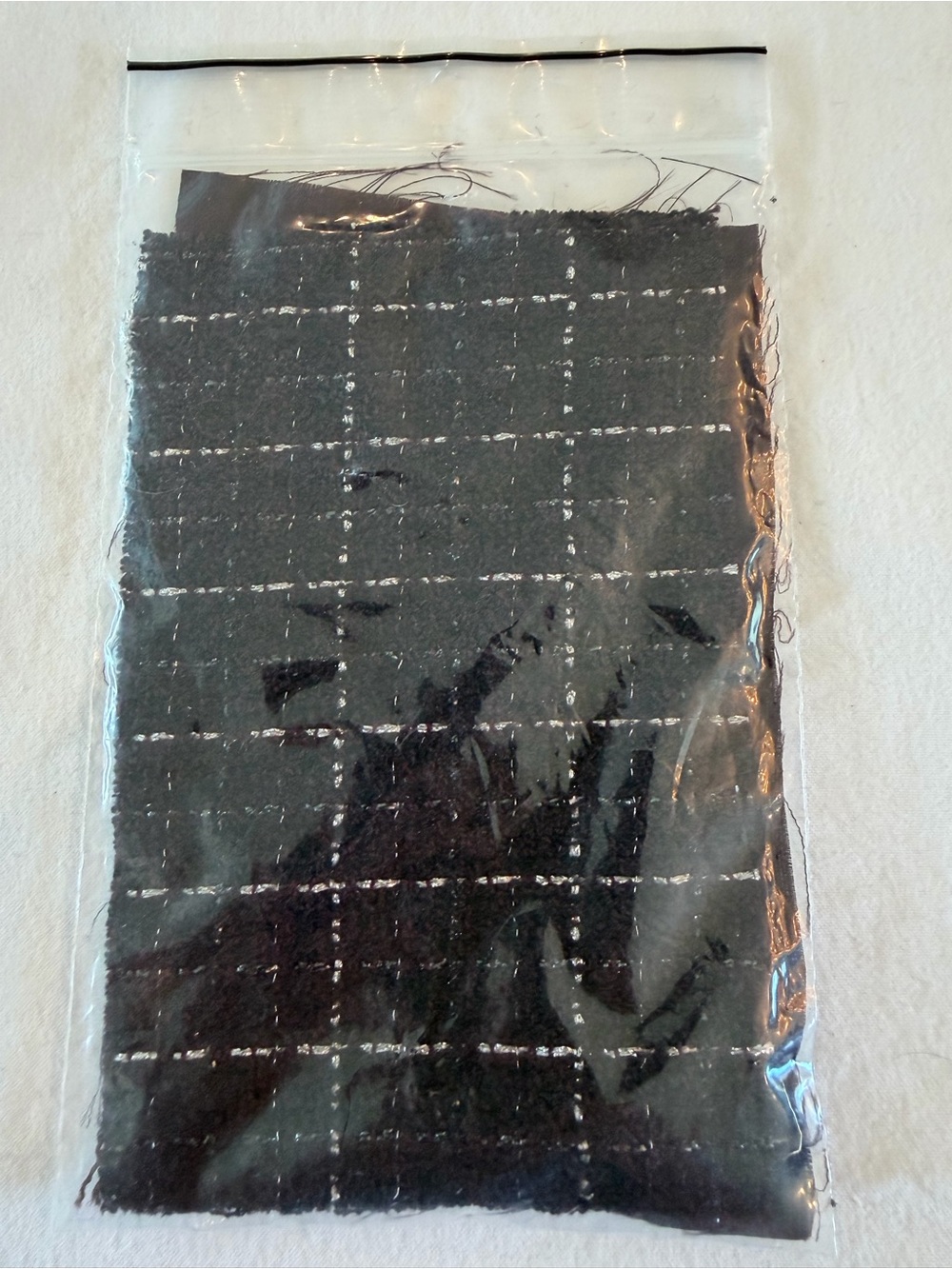 CHANEL Black & White Grid Tweed Panel & Button